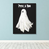 ハロウィンおもしろい過去幽霊スケッチ キャンバスプリント (インサイチュ (ウッドフロア))