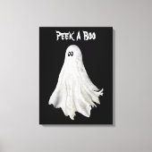 ハロウィンおもしろい過去幽霊スケッチ キャンバスプリント (正面)