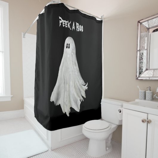 ハロウィンおもしろい過去幽霊スケッチ シャワーカーテン (インサイチュ)