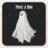 ハロウィンおもしろい過去幽霊スケッチ スクエアペーパーコースター (正面)