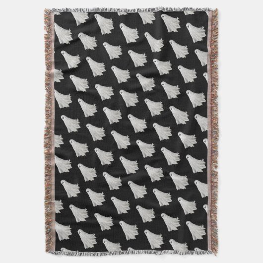 ハロウィンおもしろい過去幽霊スケッチ スローブランケット (正面縦)