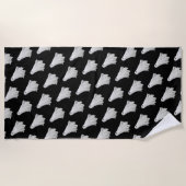 ハロウィンおもしろい過去幽霊スケッチ ビーチタオル (正面)