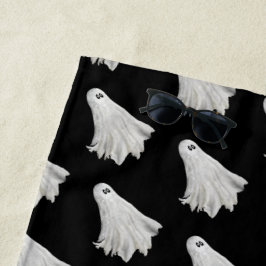 ハロウィンおもしろい過去幽霊スケッチ ビーチタオル