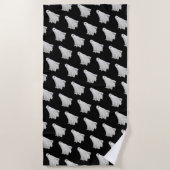 ハロウィンおもしろい過去幽霊スケッチ ビーチタオル (正面)