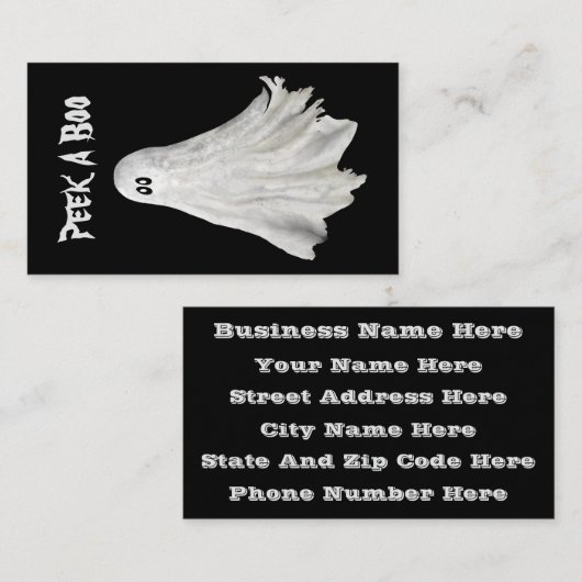 ハロウィンおもしろい過去幽霊スケッチ 名刺 (正面/裏面)