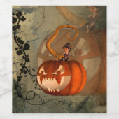 ハロウィンおもしろい、カボチャ ワインラベル (シングルラベル)