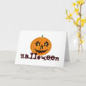 ハロウィンおもしろリマインダーパンプキン カード (黄色い花)