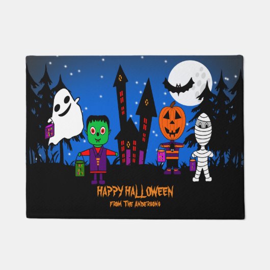 ハロウィンお化けにようこそ！玄関マット ドアマット (正面)