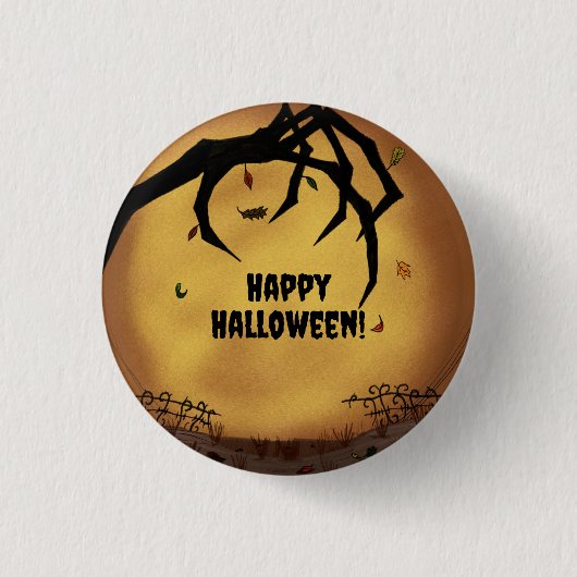 ハロウィンお化けの手 缶バッジ (正面)