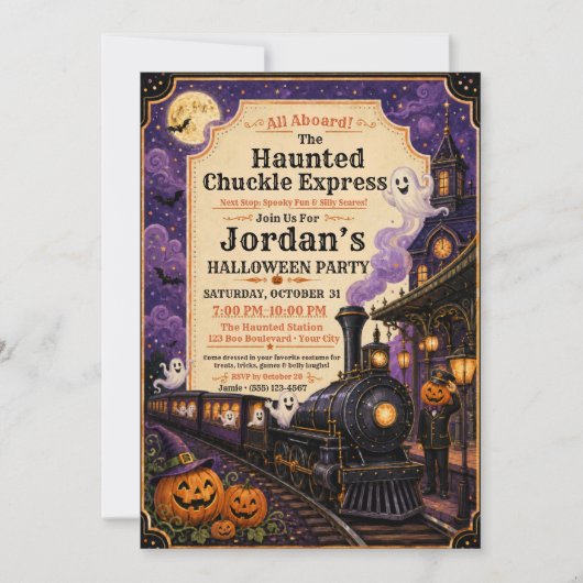 ハロウィンお化けの笑い声号 カード (正面)