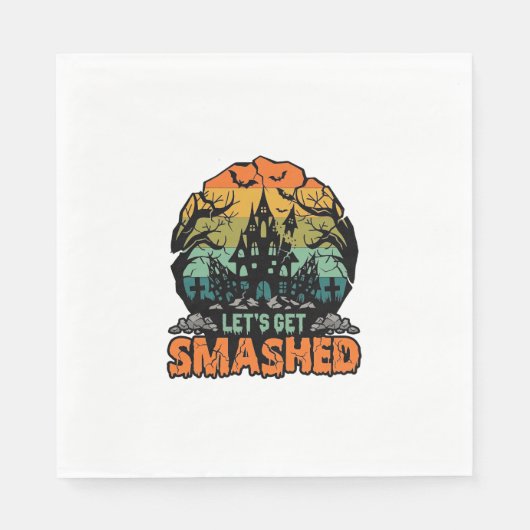 ハロウィンお化け屋敷の夕焼け Let's Get Smashed スタンダードランチョンナプキン (正面)