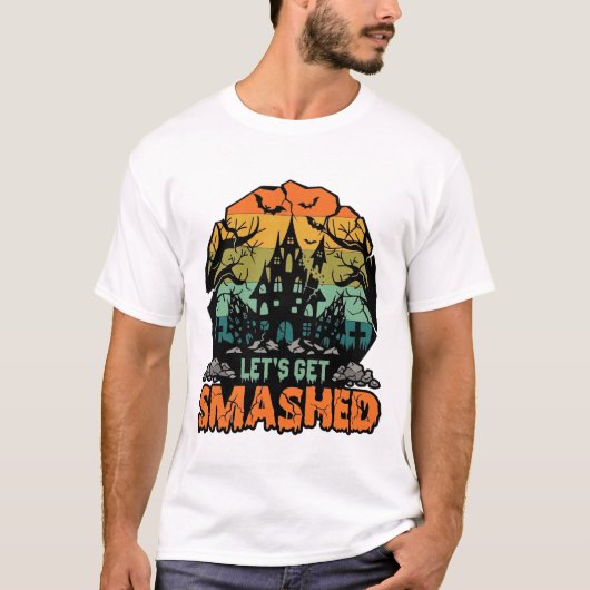 ハロウィンお化け屋敷の夕焼け Tシャツ (正面)