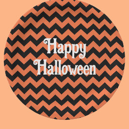ハロウィンお楽しみキッズパーティー用チブロンストライプ ペーパープレート