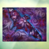 ハロウィンお洒落こうもり抽象芸術パープルブルー ウィンドウサイン (シート3)