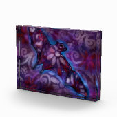 ハロウィンお洒落こうもり抽象芸術パープルブルー フォトブロック (右)