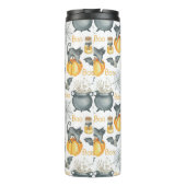 ハロウィンお洒落のカルドロンと猫柄 タンブラー (裏面)