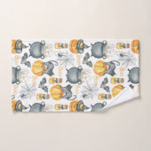 ハロウィンお洒落のカルドロンと猫柄 バスタオルセット (ハンドタオル)