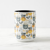 ハロウィンお洒落のカルドロンと猫柄 マグカップ (中央)