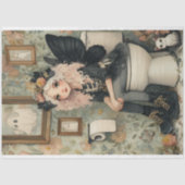 ハロウィンお洒落の妖精と猫のデコパージュ 薄葉紙 (正面)