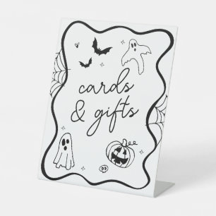 ハロウィンお洒落の赤ちゃんシャワーカード&ギフト 台座サイン
