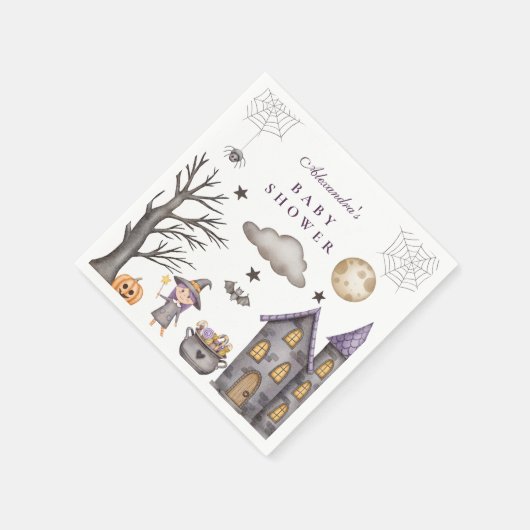 ハロウィンお洒落の赤ちゃんシャワー スタンダードカクテルナプキン (角)