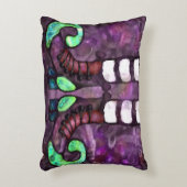 ハロウィンお洒落ウィッチブーツパープルグリーンブラック アクセントクッション (正面(垂直))