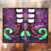 ハロウィンお洒落ウィッチブーツパープルグリーンブラック ウィンドウサイン (シート2)