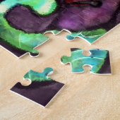 ハロウィンお洒落ウィッチブーツパープルグリーン ジグソーパズル (側面)