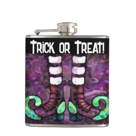 ハロウィンお洒落ウィッチブーツパープルグリーン フラスク