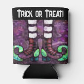 ハロウィンお洒落ウィッチブーツパープルグリーン 缶クーラー (裏面)