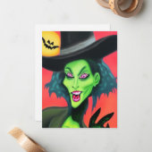 ハロウィンお洒落ウィッチ ノートカード (正面/裏面インサイチュ)