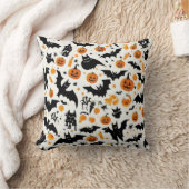 ハロウィンお洒落カボチャとこうもりパターン投げ クッション (ブランケット)