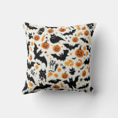 ハロウィンお洒落カボチャとこうもりパターン投げ クッション (裏面)