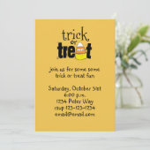 ハロウィンお洒落キャンディーコーンおもしろいかわいい 招待状 (スタンド正面)