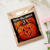 ハロウィンお洒落ジャック – O – ランタン抽象芸術オレンジ フェイバーバッグ (封をした状態)