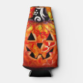 ハロウィンお洒落ジャック – O – ランタン抽象芸術 ボトルクーラー (正面)