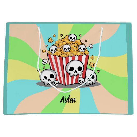 ハロウィンお洒落パターンキッドの名前ロリー ラージペーパーバッグ (正面)