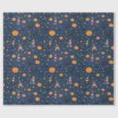 ハロウィンお洒落パンプキンキャットウィッチギフトラップ ラッピングペーパー (フラット)