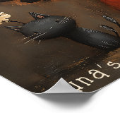 ハロウィンお洒落フェアリー&キャッツパーソナライズされたウォール ポスター (角)