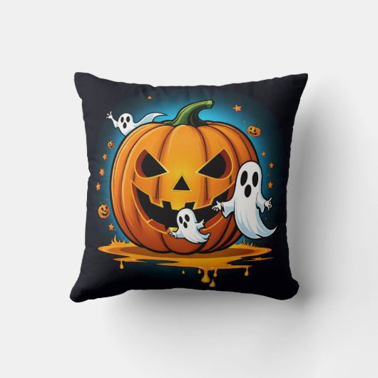 ハロウィンお洒落幽霊のまわりには不気味なカボチャ クッション (裏面)