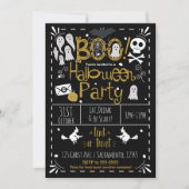 ハロウィンお洒落手描き衣装パーティー 招待状 (正面)