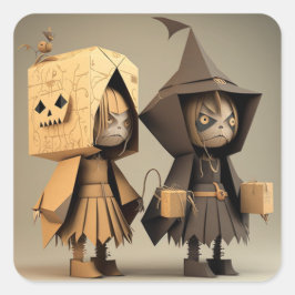 ハロウィンお洒落風変わりのステッカー スクエアシール