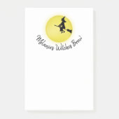 ハロウィンお洒落飛んでいるウィッチフルムーン ポストイット (正面)