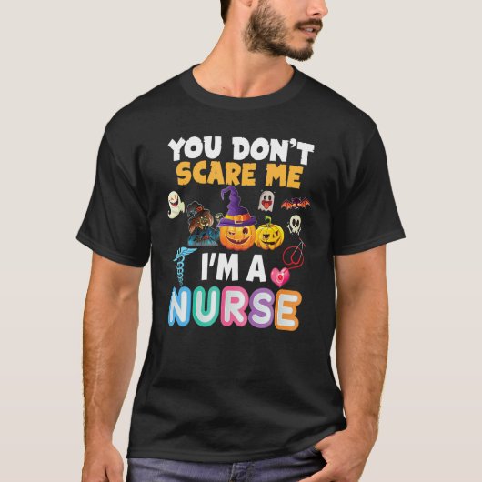ハロウィンお茶会はダメです 看護師は怖くない Tシャツ (正面)
