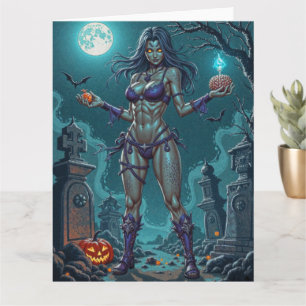 ハロウィンお菓子くれなきゃ、ゾンビ彼女と脳みそを食わせる カード