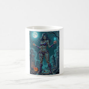 ハロウィンお菓子くれなきゃ、ゾンビ彼女の脳みそを食わせるわよ コーヒーマグカップ