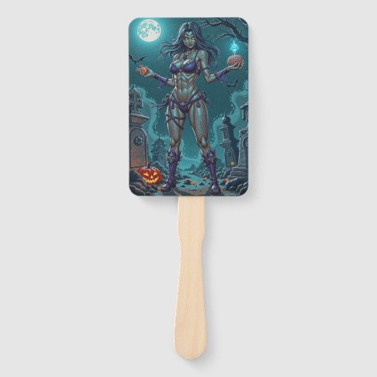 ハロウィンお菓子くれなきゃ、ゾンビ彼女の脳みそを食わせるわよ ハンドファン (正面)