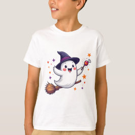 ハロウィンお菓子と空飛ぶ幽霊 Tシャツ