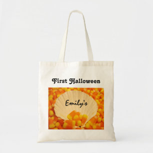 ハロウィンお菓子のトートバッグ お子様の名前入り キャンディコーン トートバッグ