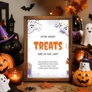 ハロウィンお菓子の数当て瓶サイン ポスター